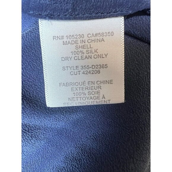 Joie Sleeveless 100% Silk Navy Blue Ruffled Blouse XS - Picture 10 of 10